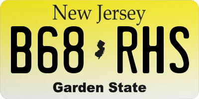 NJ license plate B68RHS