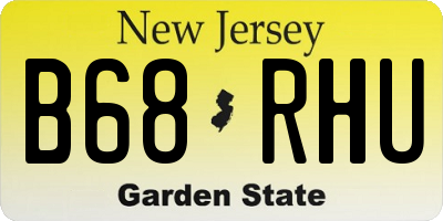 NJ license plate B68RHU