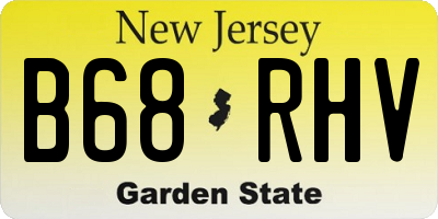 NJ license plate B68RHV