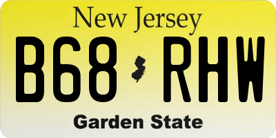 NJ license plate B68RHW
