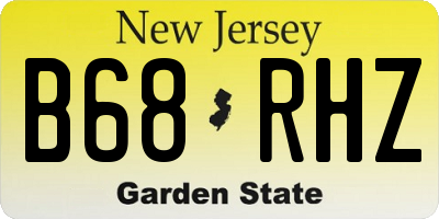 NJ license plate B68RHZ