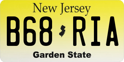 NJ license plate B68RIA