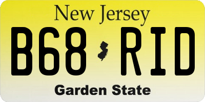 NJ license plate B68RID
