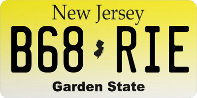 NJ license plate B68RIE