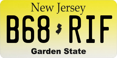NJ license plate B68RIF