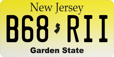 NJ license plate B68RII