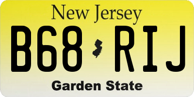 NJ license plate B68RIJ