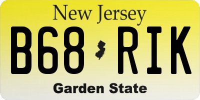 NJ license plate B68RIK