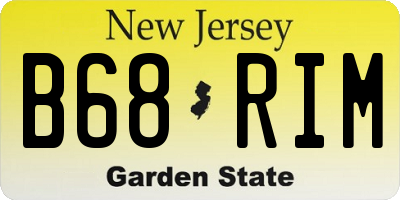 NJ license plate B68RIM
