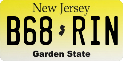 NJ license plate B68RIN