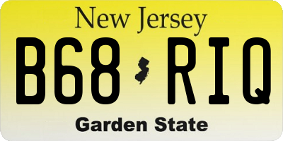 NJ license plate B68RIQ