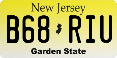 NJ license plate B68RIU