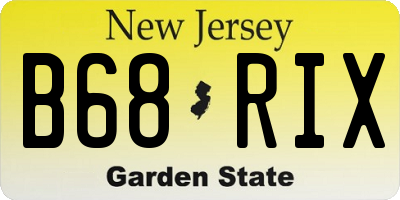 NJ license plate B68RIX
