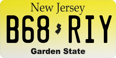 NJ license plate B68RIY