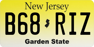 NJ license plate B68RIZ