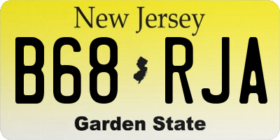 NJ license plate B68RJA