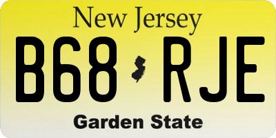NJ license plate B68RJE