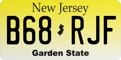 NJ license plate B68RJF