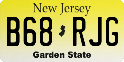 NJ license plate B68RJG