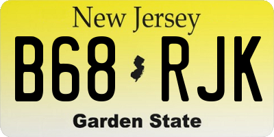NJ license plate B68RJK