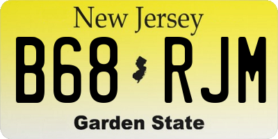 NJ license plate B68RJM