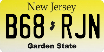 NJ license plate B68RJN
