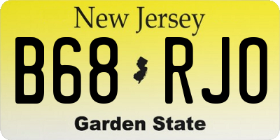 NJ license plate B68RJO