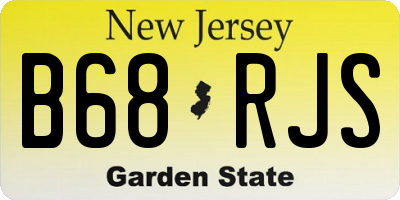 NJ license plate B68RJS