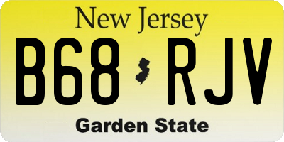 NJ license plate B68RJV