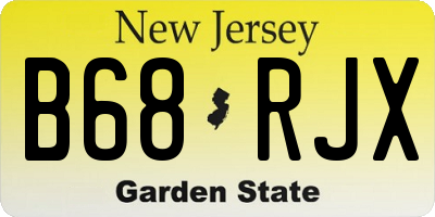 NJ license plate B68RJX