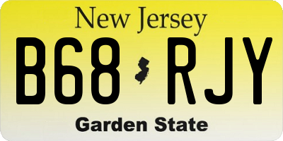 NJ license plate B68RJY