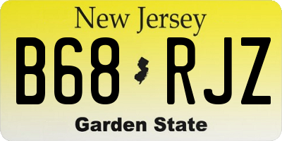 NJ license plate B68RJZ