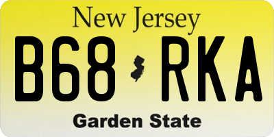 NJ license plate B68RKA
