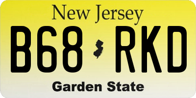NJ license plate B68RKD