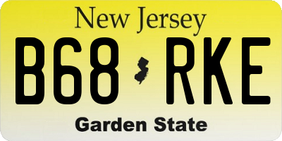 NJ license plate B68RKE
