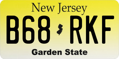 NJ license plate B68RKF
