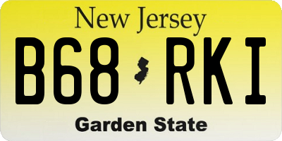 NJ license plate B68RKI