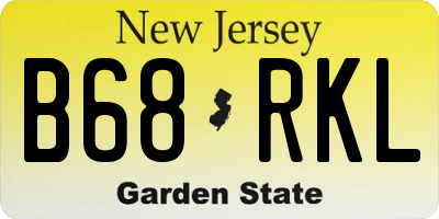 NJ license plate B68RKL