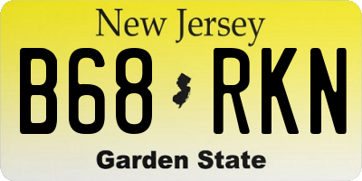 NJ license plate B68RKN