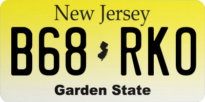 NJ license plate B68RKO