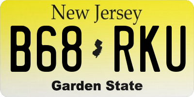 NJ license plate B68RKU