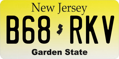 NJ license plate B68RKV