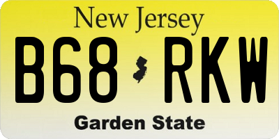NJ license plate B68RKW