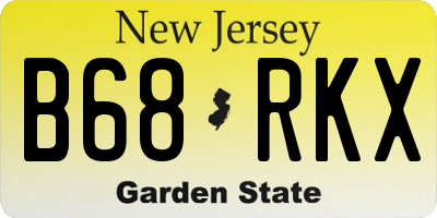 NJ license plate B68RKX