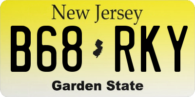 NJ license plate B68RKY