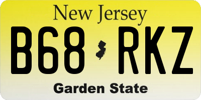 NJ license plate B68RKZ