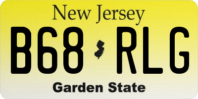NJ license plate B68RLG