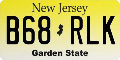NJ license plate B68RLK
