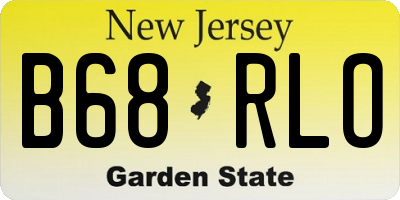 NJ license plate B68RLO