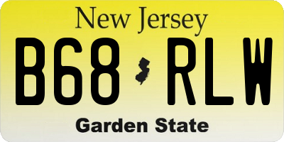 NJ license plate B68RLW